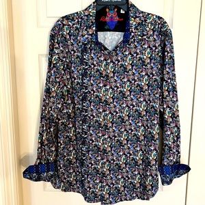 NWOT Robert Graham Nessie Blue XL shirt